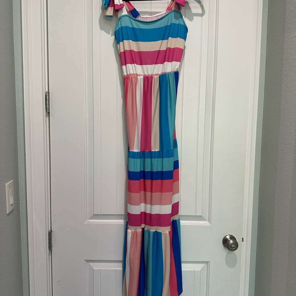 Colorful Striped Maxi Dress